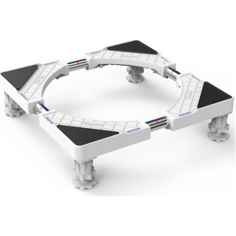 Aougo – Support télescopique pour machine à laver et réfrigérateur – Réglable 50cm-66cm – Charge 300kg – Réduction des vibrations et du bruit (1/5)