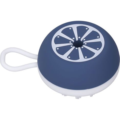 Brosse de bain multifonctionnelle 3 en 1 pour animaux : élimine les poils morts, masse et brosse les chiens et les chats. Brosse en silicone, bleue. (1/5)