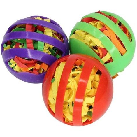 QORVA-Jouet en plastique en forme de cloche pour oiseaux avec papier coloré, ensemble de 3 jouets pour perroquets