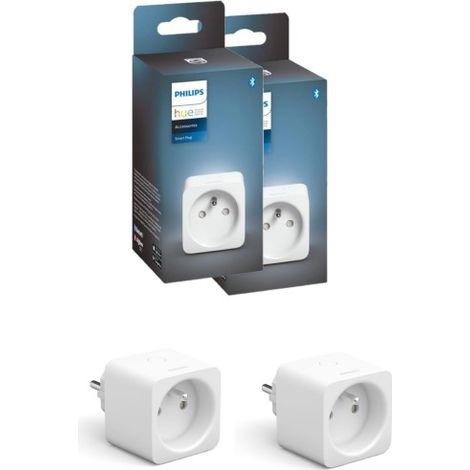 Lot de 2 prises connectées Zigbee – Contrôle vocal – Compatible avec Philips Hue – Transformez vos lampes en éclairage intelligent (1/4)