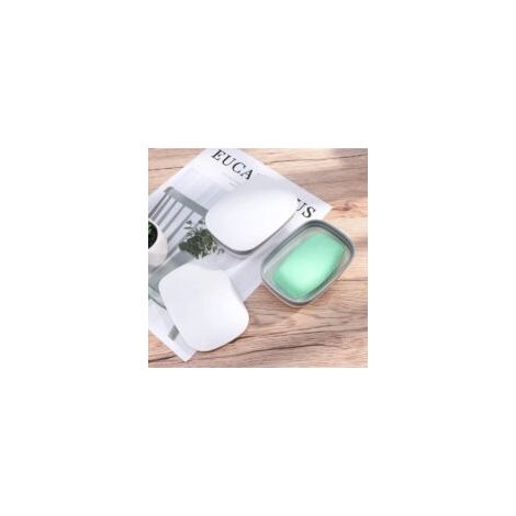 Questo set di due portasapone in plastica è adatto per il bagno, i viaggi, le escursioni e il campeggio e include due sacchetti di sapone in sisal bianco. - Crezuo