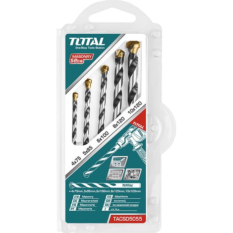 Blister 5 brocas hormigón Total Tools TACSD5055