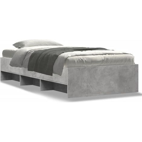 Maison Exclusive - Bettgestell Betongrau 100x200 cm Holzwerkstoff