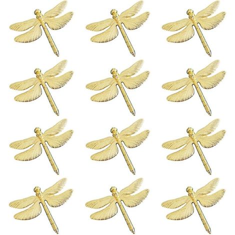 12 ronds de serviette libellule dorés à faire soi-même pour hôtel, mariage, banquet, décoration de table, boucle de serviette en métal Christ (1/5)