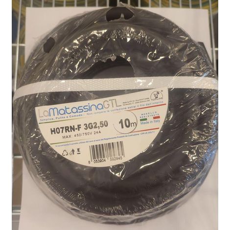 Cable multipolar h07rn-f 3gx2,5 go-at topline-10 metros negro- mh07rnf3g2,5ne10