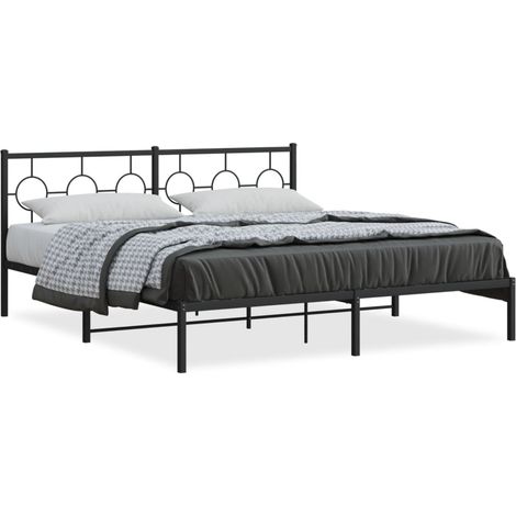 Maison Exclusive - Cadre de lit métal sans matelas et tête de lit noir 180x200 cm