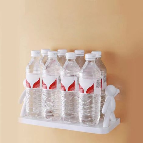 Murli - Étagère murale sans fixation petite figurine grande capacité plastique blanc (1/5)