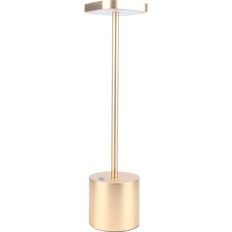 Lampe de table LED rechargeable USB, lampe de bureau portable pour chevet, salle à manger, décoration intérieure, couleur or (1/5)