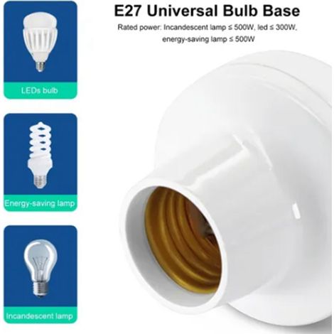 Douille de lampe intelligente WiFi E26/E27 avec interrupteur à distance sans fil et minuterie pour téléphone portable (1/5)