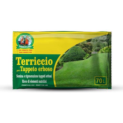 Terriccio per Tappeto Erboso 70 L con Sabbia per Prato e Semina