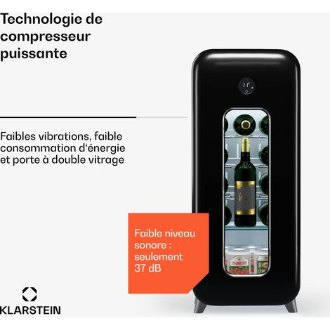 Klarstein Shirley 15 Uno nevera para vino 15 botellas 5 - 20 °C Touch Retro