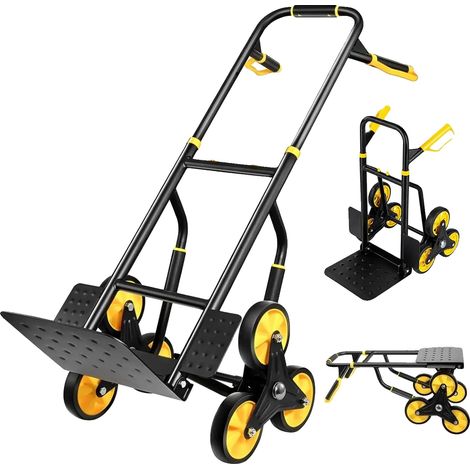 Carrello per salire le scale, in robusto acciaio, pieghevole, nero. (1/2)