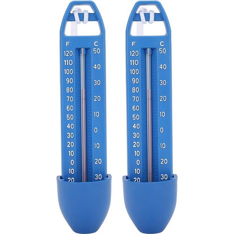 Lot 2 thermomètres flottants pour piscine – Grand format lecture facile – Pour eau extérieure et intérieure – Jacuzzi, aquarium