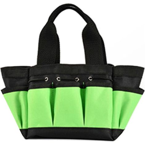 Sac à outils de jardinage — Grand sac de rangement en tissu Oxford (9,5" x 5,9" x 11,8") avec multiples poches, fourre-tout / organiseur d\'outils, adapté à un usage en extérieur. (1/5)