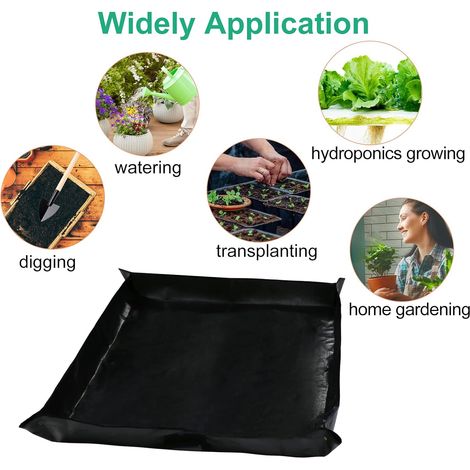 Tapis de jardinage pliable, outils pour plantes succulentes, tapis de protection imperméable pour jardin, plantes en pot, succulentes, semis (100x100cm, noir) (1/3)