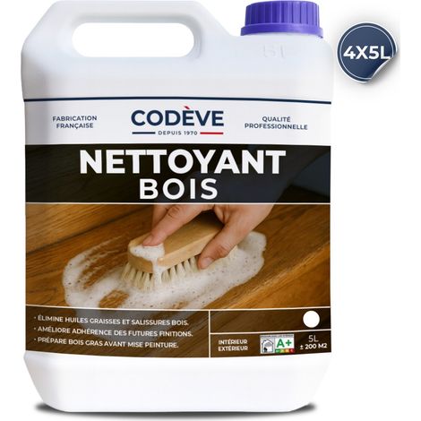 Nettoyant Bois - 4x5 L - Codeve Bois - Pour Le Dégraissage De Votre Bois Résineux, Feuillu Ou Tropical.