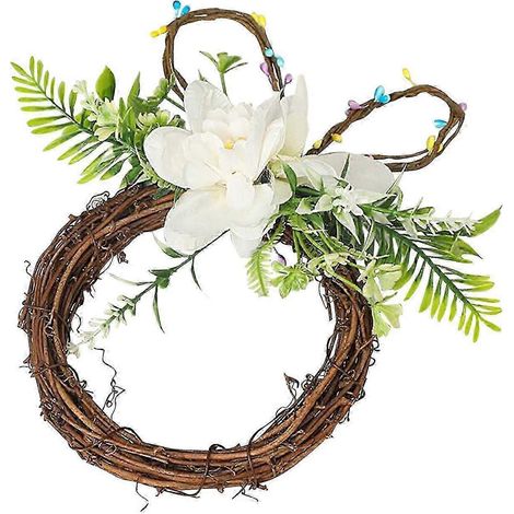 Couronne de Pâques printanière à suspendre, décoration pour maison de campagne (1/5)