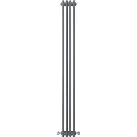 Acezanble Vertical Traditional Cast Iron Style Radiator 1800x200mm 2 Column Anthracite