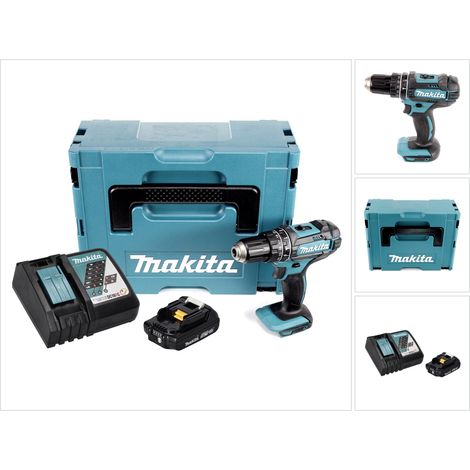 Makita DHP 482 RA1J Perceuse-visseuse à percussion sans fil 18 V 62 Nm + 1x batterie 2,0 Ah + chargeur + Makpac