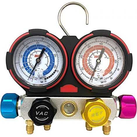 Gruppo Manometrico Analogico a 4 Vie per Condizionamento R290, R134A, R32, R410A (1/5)