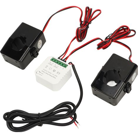 Moniteur d'énergie intelligent WiFi, compteur d'électricité monophasé à pince avec transformateur de courant 2 200 A (90-250 V CA). (1/5)