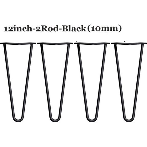 12''/30cm Haarnadel Tischbein, DIY Möbel Metall Tisch Beine perfekt für Schrank, Kleiderschrank,Nachttisch Komme Mit Freie Bodenschutzvorrichtungen und Schrauben, Möbelfüße (1/5)