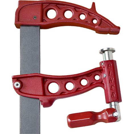 Piher – Serre-joint à pompe 500x120mm – Puissance de serrage 9000 N – Tige en acier laminé 35x8mm – Saillie 12cm – Manche démontable