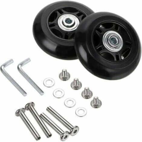 Lot de 2 Roues de Rechange pour Valise avec essieux Noir 40mm18mm roue universelle pour valise (1/3)