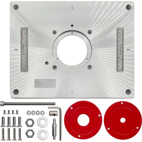 ZOLGINAH Mesa de enrutador de aluminio para enrutador de madera - Con anillos (Rojo 35.5cm) (1/5)