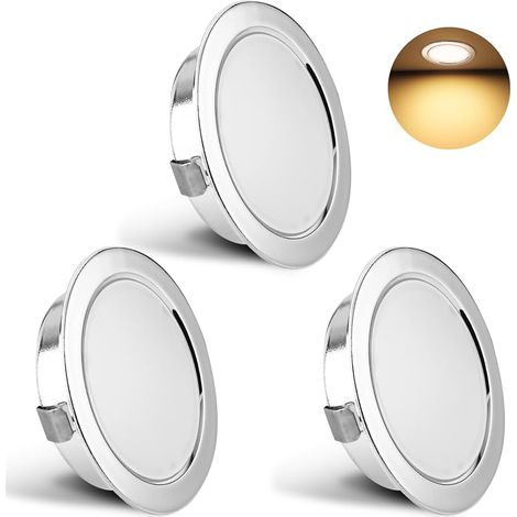 Spot LED Encastrable 230V 3W 3000K IP44 Spotsplafond 55-58mm 3PCS Chrome (1/5)