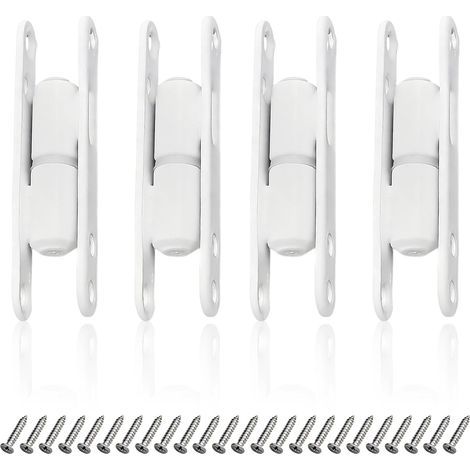 4 Paires Charnière,Fer,Blanc,Antirouille,Vis Incluses,Porte Placard Fenêtre