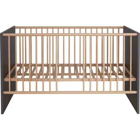 MatsBaby Lit bébé 1 espace ouvert, gris. (1/5)