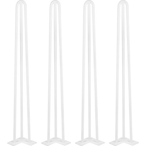 Pieds de Table Basse en Épingle à Cheveux 3 Tiges, Pied de Bureau rectangulaire,Pieds de Bureau ou Pieds de Table à Manger, modèle Frame,Pied de Meuble en Profil és 4PC -71cm (1/5)