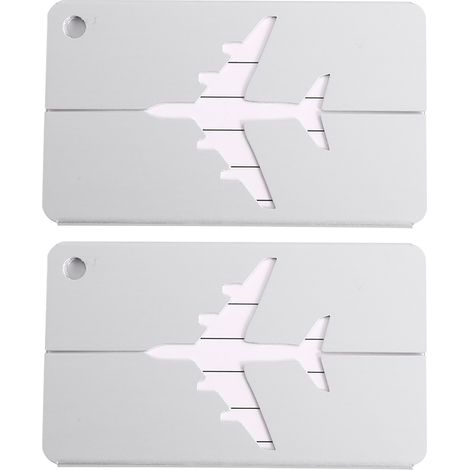 Etiquette Bagage Aluminium - 7,4 x 4,5 cm - Pour Valise Voyage - 2 Pièces (1/3)