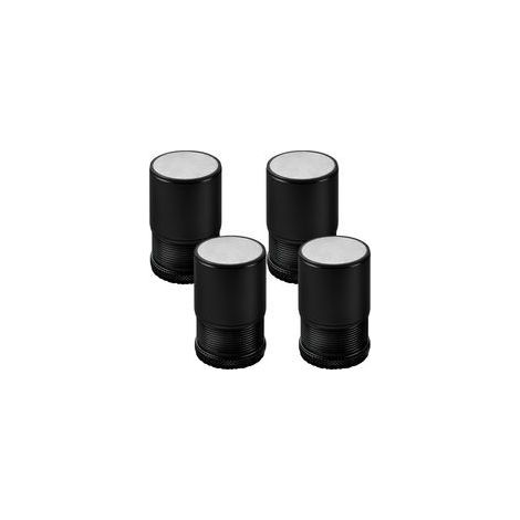 Lot de 4 Rehausseur de Meubles Réglable Métal, Rehausseur Pieds de Lit, Pieds de meubles pour Chaise, Table, Canapé, Caisson, Armoire de salle de bain, Noir, hauteur de 4.7cm-8cm, diamètre 40mm (1/5)