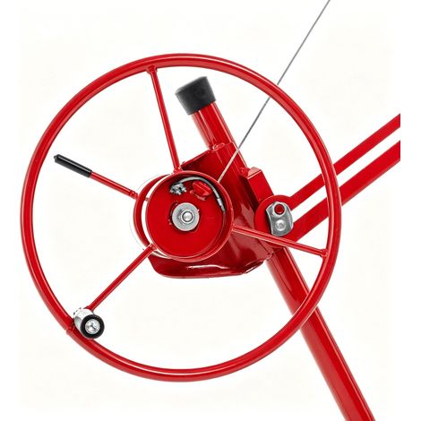Treuil télescopique avec roues verrouillables, hauteur réglable 180-470 cm, angle d'inclinaison 60°, base tripode stable pour levage sécurisé (1/5)