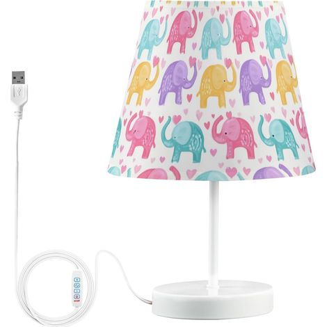 Kcldeci Lampe de chevet en forme cœur avec éléphants colorés pour (1/5)