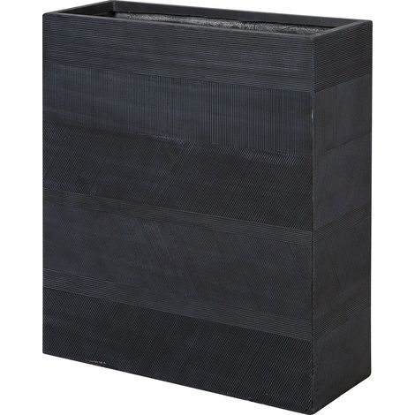 Bac à Fleurs Rectangulaire 80 x 30 x 92 cm en Fibre d'Argile Noir Thimena (1/5)