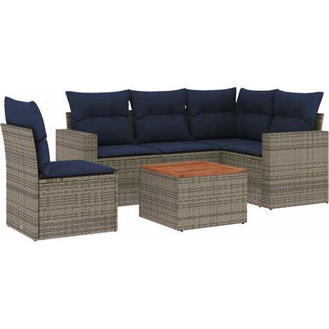 Maison Exclusive - 6-tlg. Garten-Sofagarnitur mit Kissen Grau Pol
