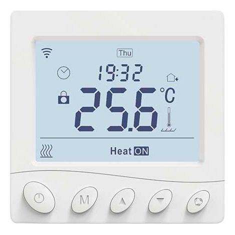 Termostato WIFI Con Bottone Protocollo WIFI 2.4G TUYA, Smart Life Quadrata Compatibile Con Scatola 502 Riscaldamento Caldaia a Gas Bianco 5A 95-240V IP20