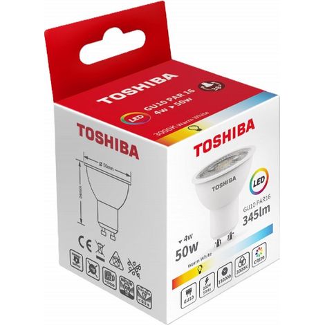 BOMBILLA LED TOSHIBA GU10 4W 3000K
