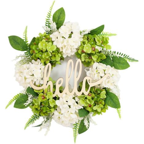 Guirlande Artificielle - Hydrangea - Diamètre 40 cm - Décoration Porte Mur Intérieur Extérieur - 1 Pièce (1/5)