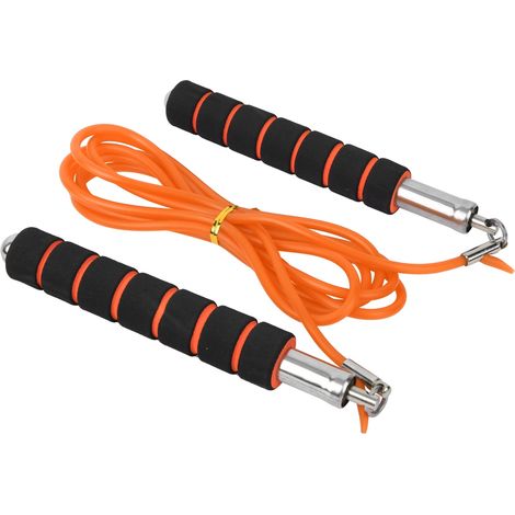 Corde à sauter de vitesse réglable pour compétition, équipement de fitness d'intérieur, orange jaune (1/5)