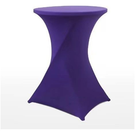 Lot de 4 Housses de Table Rondes Élastiques Violettes (70x110 cm) - Housse Haute pour Table Cocktail, Banquet et Réception-lsw (1/2)