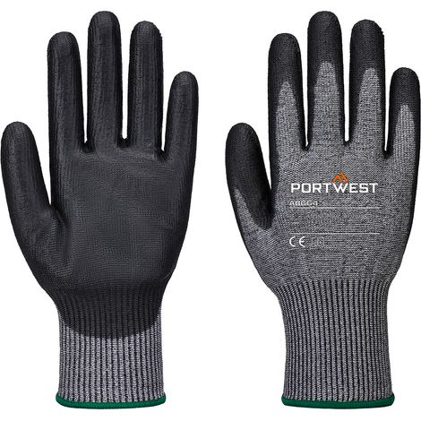 Guanto di taglio F13 Pu Essential (12 paia) - Taglia M - Grigio/nero - Portwest