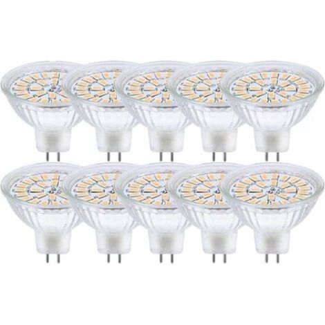 Ampoule LED MR16 12 V 3 W (équivalent à une ampoule halogène 30 W, blanc chaud 3000 K), spot LED non dimmable, lot de 10.-AquaForge (1/3)