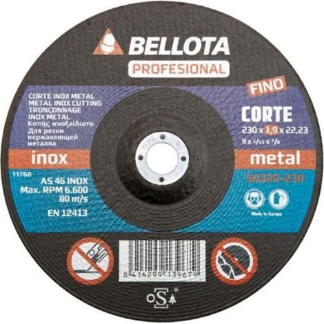 bellota disco 50320-230x22.2x1.9 mm corte inox metal prof.fino (1/2)