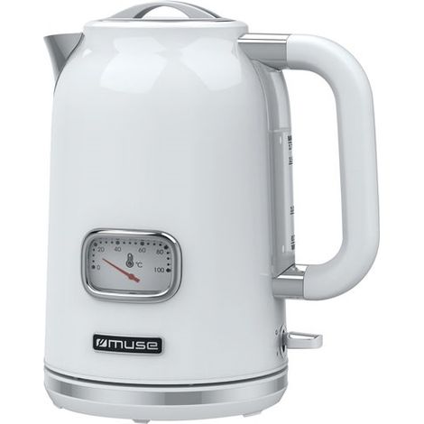 Wasserkocher 1,7l 2000w Temperaturanzeige Weiß Edelstahl - New One - Muse Pem (1/2)