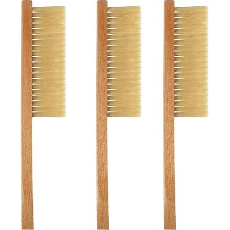 Set mit 3 Bienenbürsten mit Holzgriffen (1/5)
