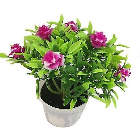 rose artificielle pratique, fausse rose verte éclatante, plante de simulationrouge pourpre (1/5)